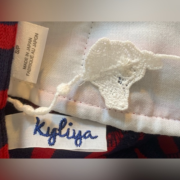 Anthropologie (Kyliya) Lobby Stripe Pant.Pre-owned.Waist 16”with adjustable cord - Picture 8 of 9